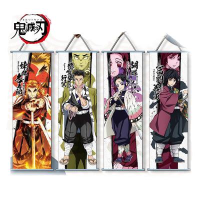 China Rollable Demon Slayer Pictures Rengoku Kyoujurou Figure Silk Anime Hanging One Piece Wallpaper for sale