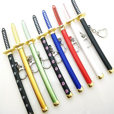 China Roronoa Zoro Luffy Simple and Modern Anime Character Cosplay Sword Weapon Metal Keychain One Piece Model for sale