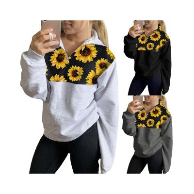 China Anti-wrinkle Fashion V-Neckline Loose Sweatshirts Around Neck Long Sleeve Sports Hoodie Cotton Sweatshirt for sale