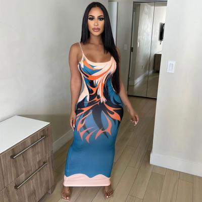 China Hollowed-out dress- backless low-cut sunbathing sexy night dresses new fashion suspenders 2022 summer washable women maxi for sale