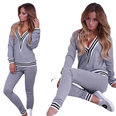 China New Style QUICK DRY V-Neckline Women's Sports Sheath Long T-shirt Leisure Pants Pants Cotton Suit Women for sale