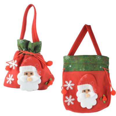 China Fashion Amazon Hot Sale Kids Cloth Drawstring Merry Christmas Santa Claus Candy Storage Gift Deer Reusable Bags for sale