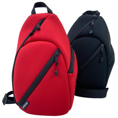 China Daily used waterproof material red color men outdoor sport chest simple casual shoulder small cross - body sling bag for sale