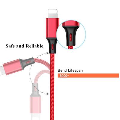 China Erfect 2021 Noise 2021 New Design 1.2m High Quality Multi Function 2.4A Adapter Charging Cable Data 3 in 1 USB Cable Fast Charging for sale