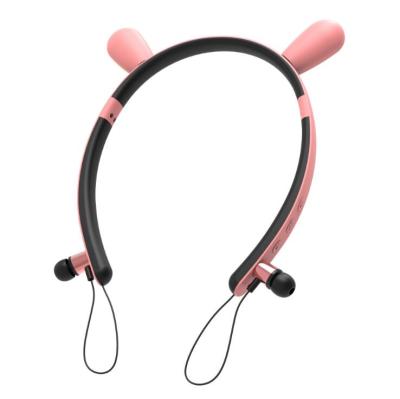 China Erfect Selling Cat Ear Girl Cartoon Sport Earbuds Music Earphone V4.2 BT Wireless Headphones Band Sound Cute Hot Stereo Boat Neckline for sale