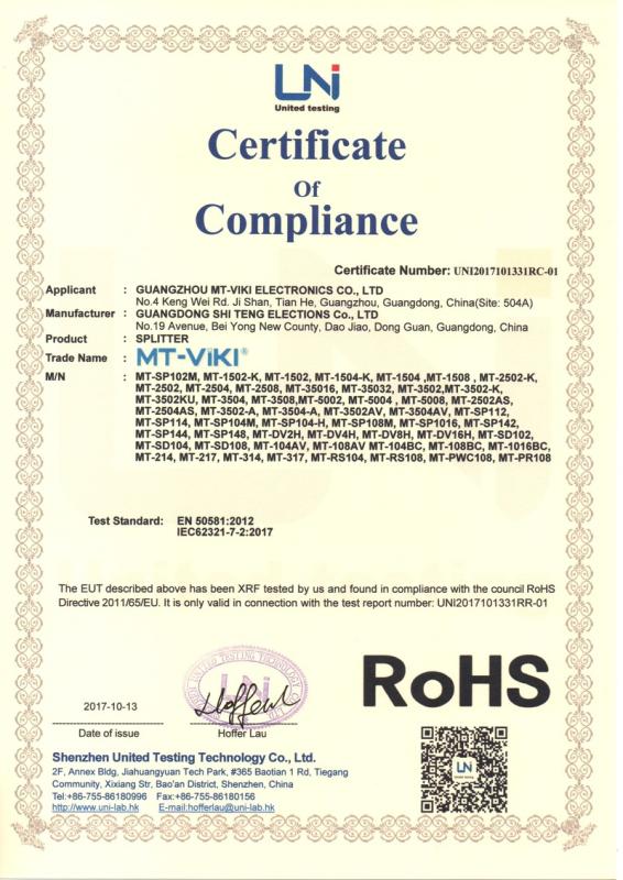 RoHS - Guangdong MT-VIKI Electronics Technology Co., Ltd.