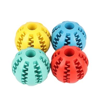 China Viable Dog Ball Chewing Interactive Novelty Eco Friendly Indestructible Rubber Dog Toy for sale