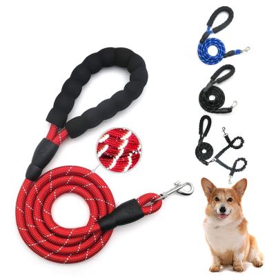 China Reflective Portable Nylon Braided Elastic Dog Running Leash For Dogs for sale