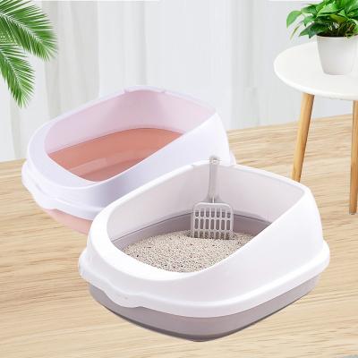 China Durable Easy Clean Stored Cat Litter Tray Plastic Removable Cat Toliet Big Cat Litter Box for sale