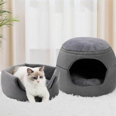 China Cat Beds Wholesale Low Price Cotton Fluffy Soft Pet Sustainable Cat Bed House Pink for sale