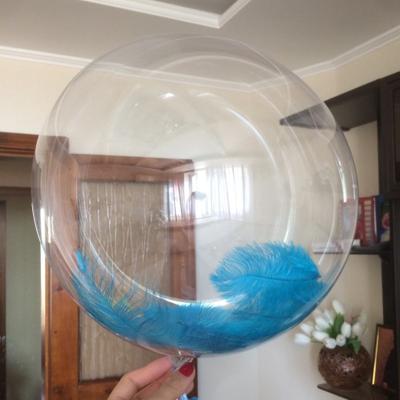 China Promotional Toy 24 Inch Bobo Bubble Helium Balloon Clear Transparent Luminous For Christmas Wedding Birthday Party Decoration for sale