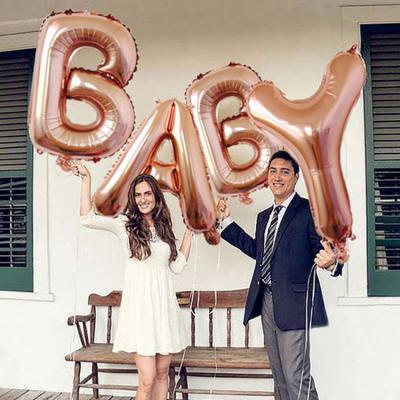 China Gift Toy Hot Sale 40 Inch Rose Gold BABY Monogram Foil Balloon Large Size Letter Helium Balloon for sale