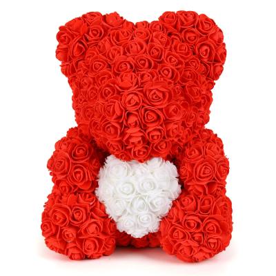 China PE Artificial Rose Bear Cub Pink Forever Rose Anniversary Christmas Valentines Gift 27