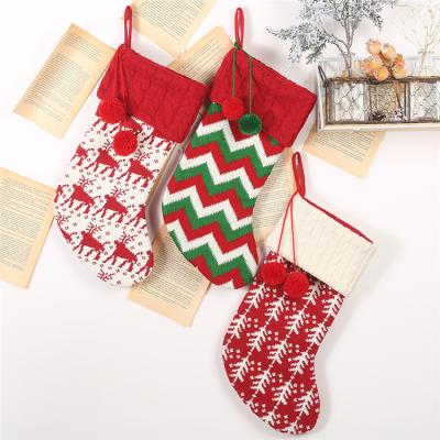 China 5 Styles Wholesale Christmas Socks Bulk Gift High Quality Knitted Christmas Woolen Stockings For Embroidery for sale