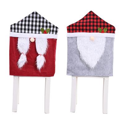 China Holiday decoration & Hotel Restaurant Gift Plaza Old Man Christmas Chair Stool Snowman Hat Chair Cover Set Homecoming Decoration for sale