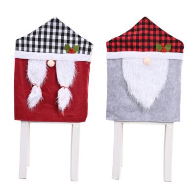 China Holiday decoration & Christmas Indoor Party Gift Decoration Christmas Santa Claus Red Hat Christmas Chair Back Cover for sale