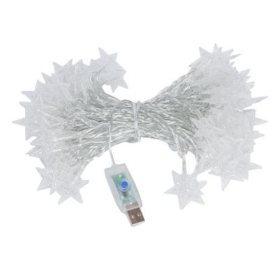 China Star 6M 40 LED Cotton Warm White Star Shaped Christmas Indoor String Lights for sale