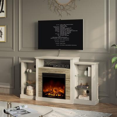 China (Size) Adjustable Electric Fireplace Floating TV Coffee Table Floor TV Stand and TV Stand Unit for Living Room for sale