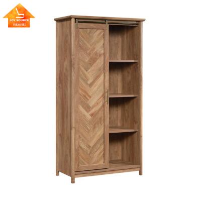 China Cheap Custom Made Natural Melamine Adjustable Wardrobe Color 2 Doors Modern Wooden Wardrobe (Size) for sale