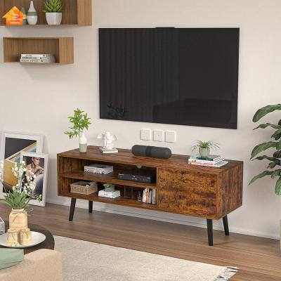 China Adjustable Living Room Furniture Modern Wooden MDF Table Unit TV (Other) LCD Media Entertainment Center TV Console Cabinet Led TV Stand for sale