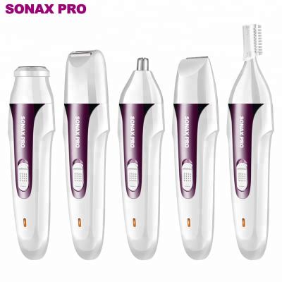 China 5IN1 100% Washable Hair Body Hair Trimmer Leg Eyebrow Epilator Electric Nose Shaver Epilator For Lady 5in1 for sale