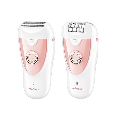 China Lady Women 2in1 Electric Hair Epilator Hotel Hair Remover Safety Painless Facial Leg Body Electric Hair Shaver for sale