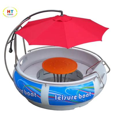 China FRP/LLDPE +SS+ Aluminum Floor Chinese Factory Price Electric Water Amusement Park BBQ Fiberglass Boat For Sale for sale