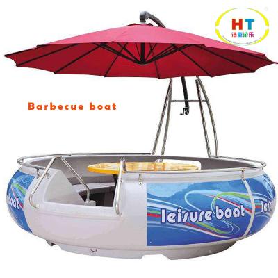 China Hot Selling Aluminum LLDPE +SS+ Floor BBQ Donut Boat Electric BBQ Boat For Adult for sale