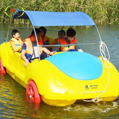 China 2019 Polyethylene Waterbug Pedal Powered Boat Model PE Material Pedal Boat China Water Car Boat For Sale for sale