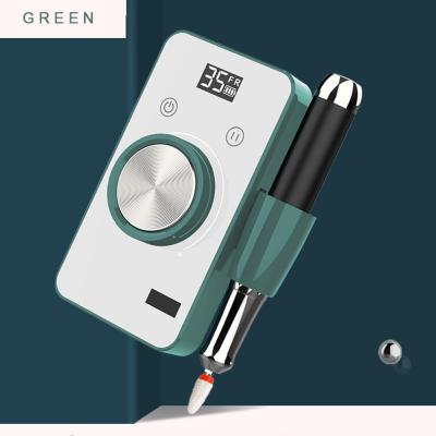 China Portable Electric Manicure Nail Drill File Polishing Machine with Nail Drill Bit and Rechargeable Mobile Power for sale