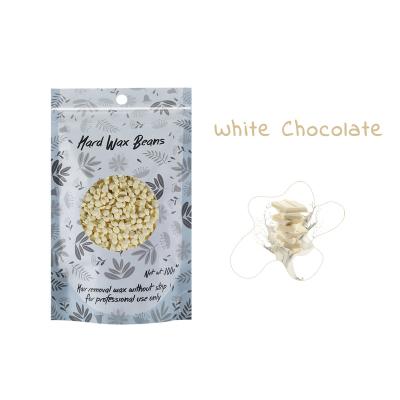 China 100g Flavor Painless Brazilian White Depilatory Wax Chocolate Hot Selling OEM Hard Wax Beans for sale