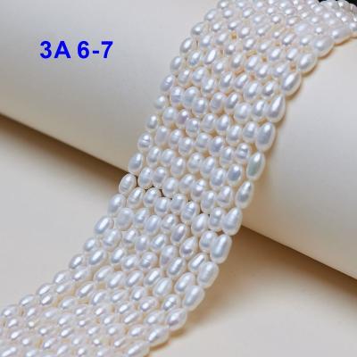 China Making Jewelry Necklace Bracelet Earring 6-7mm Grade 3A Rice Shape Pearl Beads For Jewelry Making Freshwater Pearls for sale