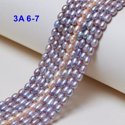 China Making Jewelry Necklace Bracelet Earring 6-7mm Grade 3A Rice Colored Cultured Freshwater Pearl Beads Loose Beads For Jewelry Making for sale