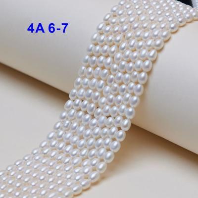 China Making Jewelry Necklace Bracelet Earring 6-7mm Grade 4A Grade 4A Rice Fresh Water Pearl Loose Real Pearl Jewelry For Diy Pearls for sale