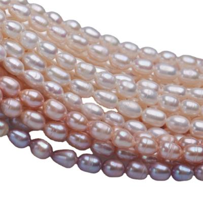 China Wholesa Pearl Necklace Pearl Chain Accessories 2A Freshwater Millet Shaped Pearl Earrings Female String Necklace Natural Seedless Freshwater Pearl for sale