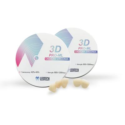 Κίνα 95mm 3D Pro Πολυστρώμα 42% - 49% Διαφανής Δοντιακός Δίσκος Ζιρκόνιας προς πώληση