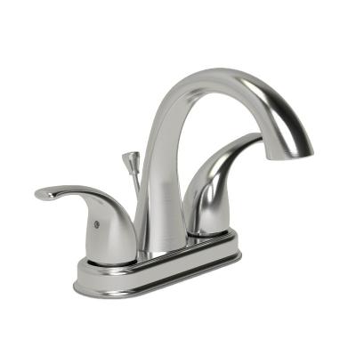 China 4 Inch Transitional Two-Handle Centerset Faucet Pvd Satin Nickel for sale