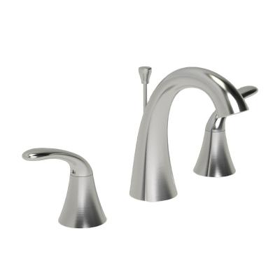 China Contemporary Lavatory Faucet PVD 8 Inch Wide Spread Satin Nickel for sale