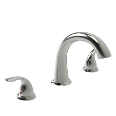 China 3 Hole Transitional Roman Tub Filler PVD Satin Nickel for sale