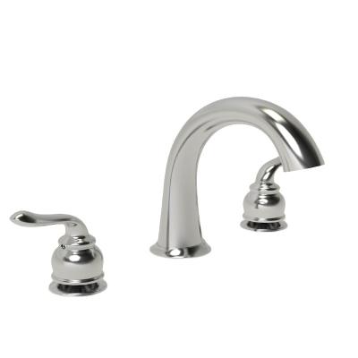 China 3 Hole Traditional Roman Tub Filler PVD Satin Nickel for sale