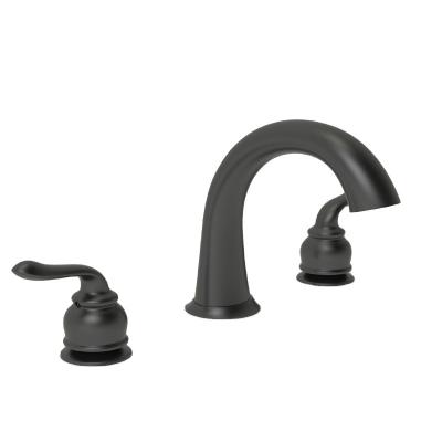 China 3 Hole Traditional Roman Tub Filler Matte Black for sale