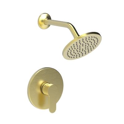 China Contemporary Single Handle Shower Faucet Satin Brass for sale