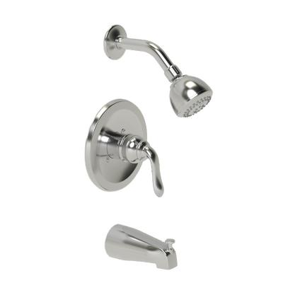 China Traditional Satin Nickel In Wall Bath and Shower Faucet for sale