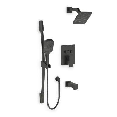 China With Matte Black In Wall Bath Tub And Shower Push Button Sliding Bar Faucet And Shower Set For Bathroom for sale