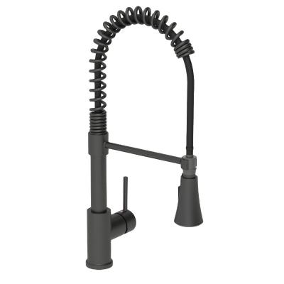 China Matte Black Contemporary Single Control Kitchen Pull Down Faucet for sale