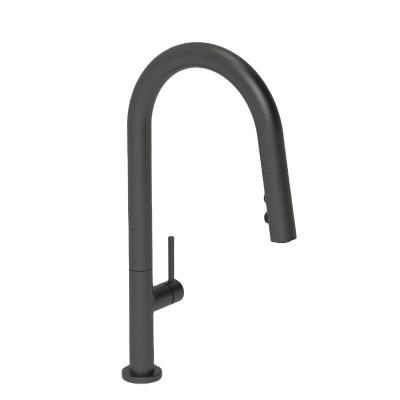 China Matte Black Contemporary Single Control Kitchen Pull Down Faucet for sale