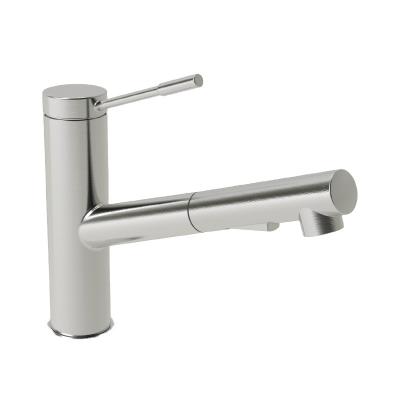 China Pull Out Spray Satin Nickel Pull Out Single Control Pull Out Kitchen Faucet for sale