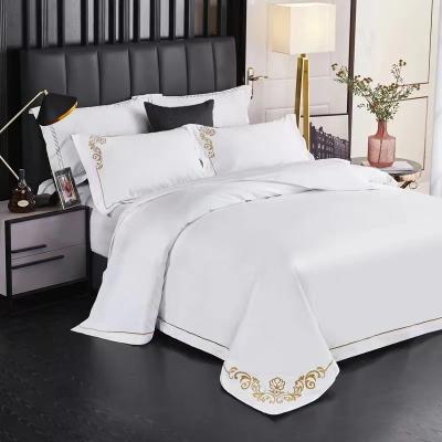 China 1800 Series Nondisposable 4 Piece Hotel Sheets White Bed L Bedding Set 100% Cotton For Write Luxury Ultra Single Comforter for sale