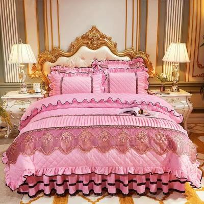 China Queen Size Nondisposable Duvet Cover 6 Pcs Bed Cotton Velvet Bad And 7 Piece Comforter Set Bedding Satin Skirt Sheet Mattress for sale