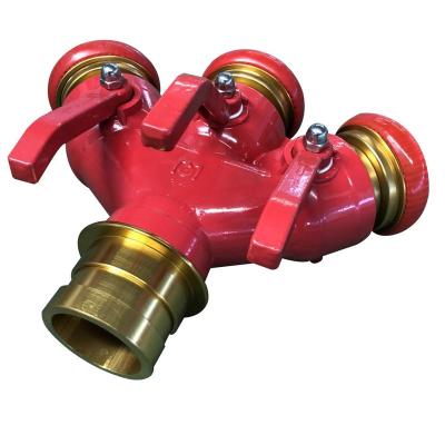 China High Quality Fire Fighting Emergency Rescue 2 Ways Strapping Splitters Valves For Fire Fighting for sale